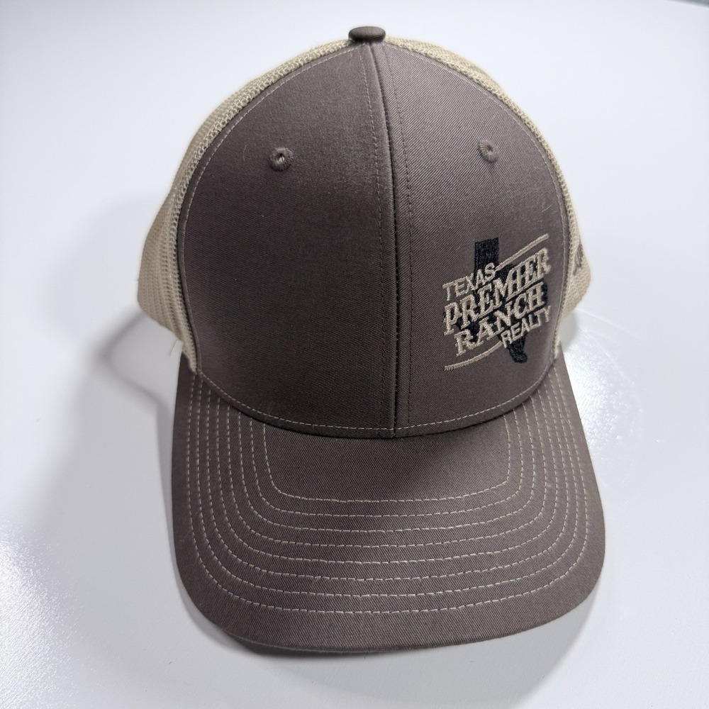 Brown & Tan Texas Premier Ranch Realty Promo Adjustable Mesh Back Trucker Hat
